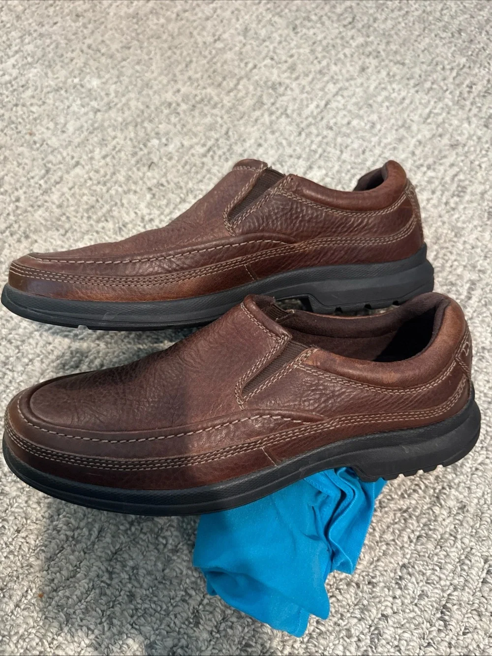 Rockport Men’s 9.5 M Brown Leather Slip-On Loafers Walking